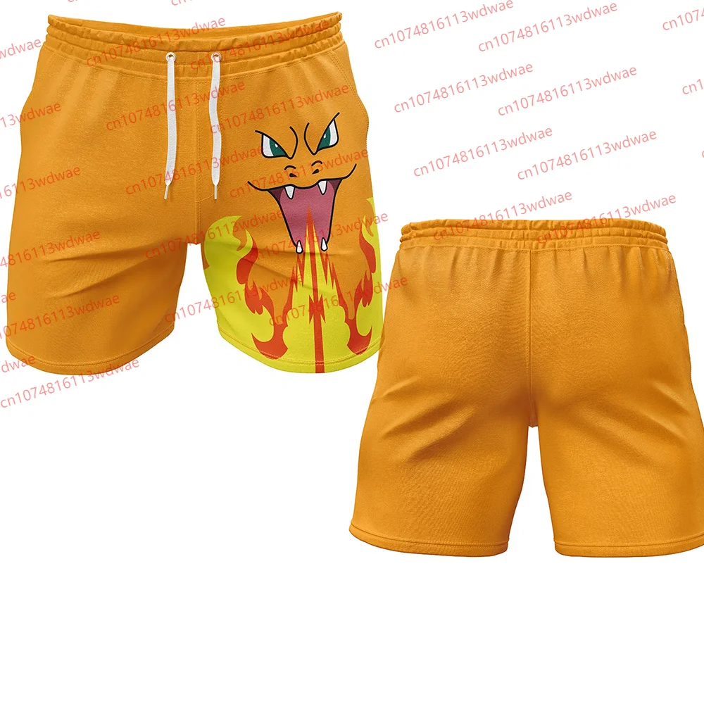 

Charmeleon Flame Face Shorts Pokemon Anime Beach Pants Men Quick Dry Summer Loose Casual Shorts Fire Graphic Couple ACG