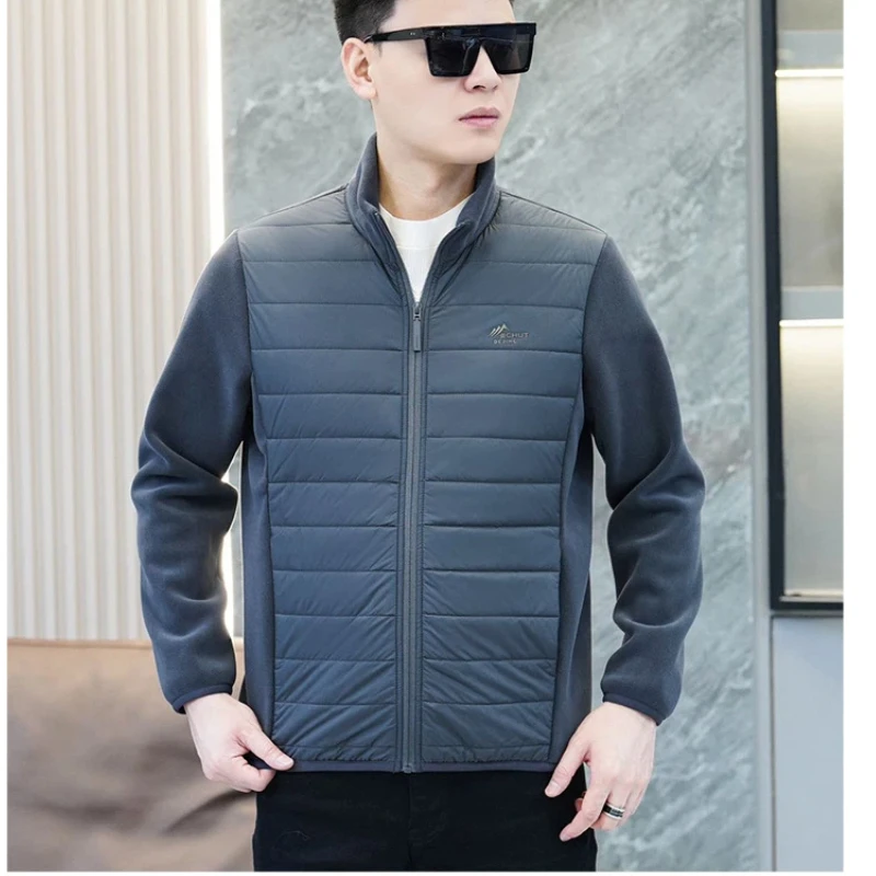 

Autumn and Winter Sheep Wool Down Jacket Warm Down Stand Collar Zipper Cotton Jacket