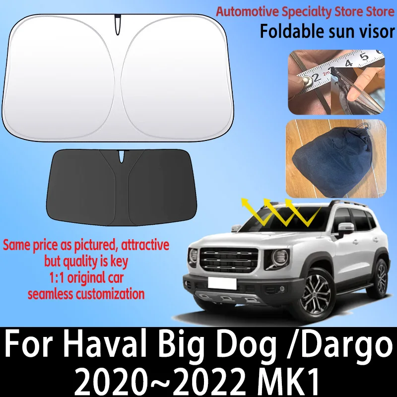 For Haval Big Dog /Dargo 2020~2022 Front Windshield Sunshade Fold Shade UV Shade Solar Sun Shade Privacy Curtain Car Accessories