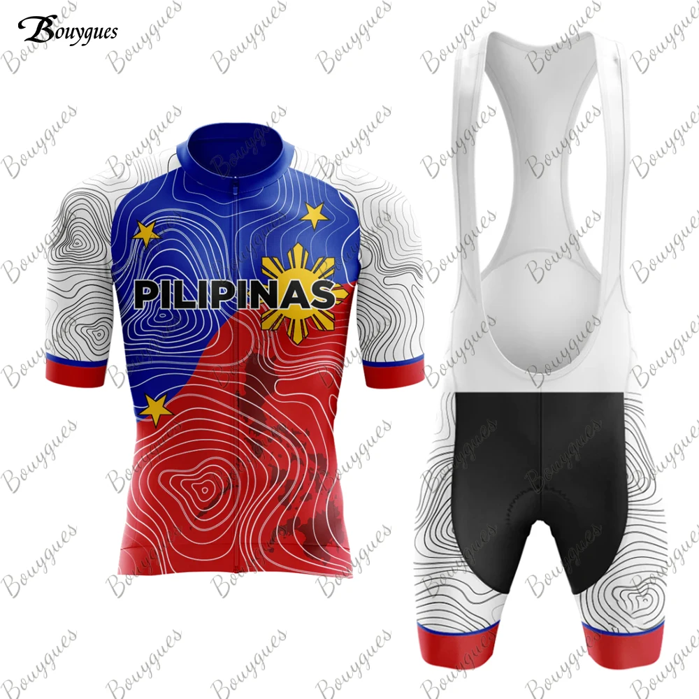 New Philippine Team Cycling Jersey And Bib Shorts Set Men Short Sleeve Cycling Set ciclismo Clothes Bike Clothing Sports Cycling