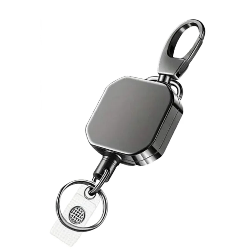 Diebstahlsicherer und leicht ausziehbarer Schlüsselanhänger mit Schnalle, Gürtelclip und quadratischem Design – Auto-Schlüsselanhänger-Zubehör