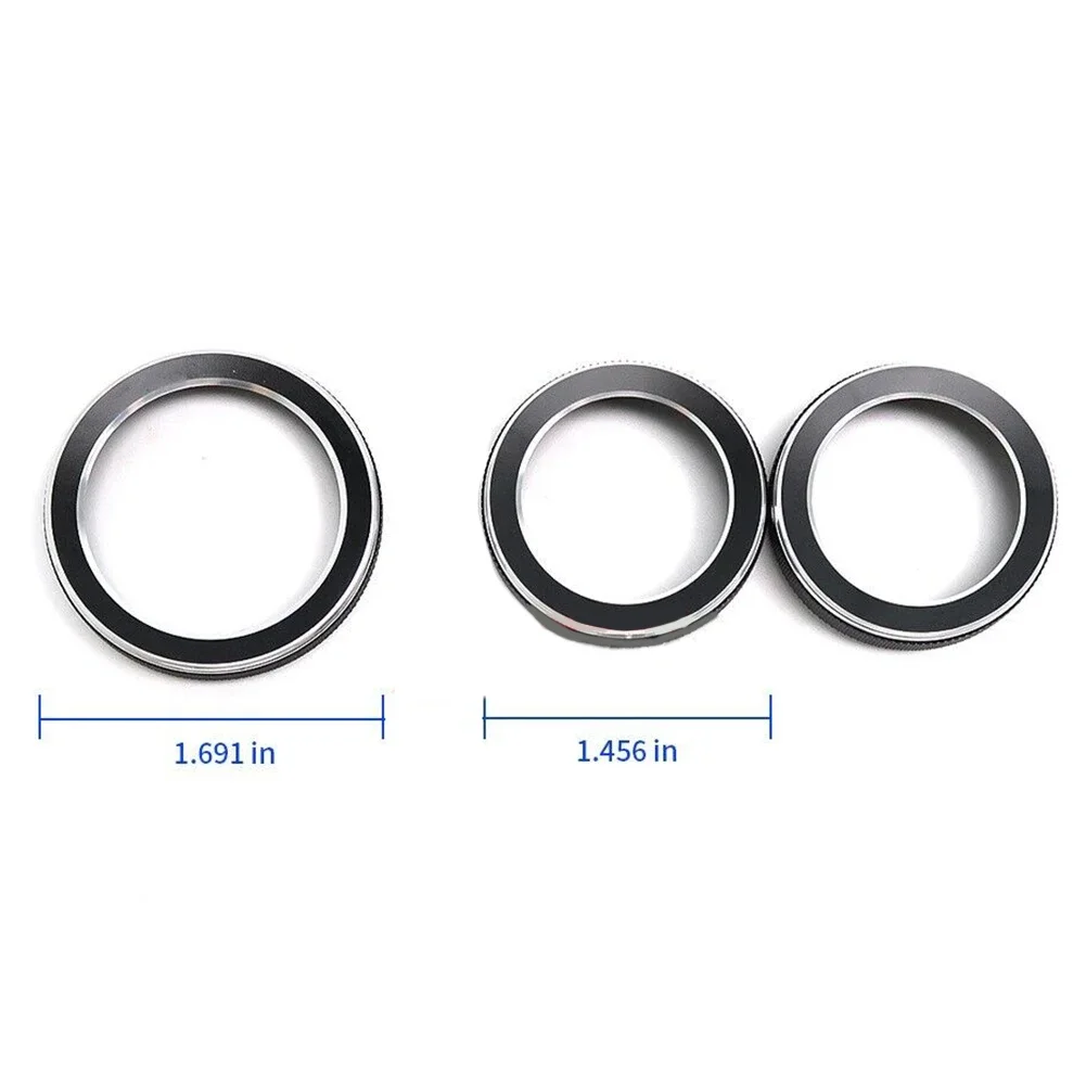 3 قطعة مقبض راديو تكييف الهواء خواتم التيار المتناوب التحكم التبديل زر غطاء حلقة الزخرفية ل جيب جراند لشيروكي 2014-2021 #6