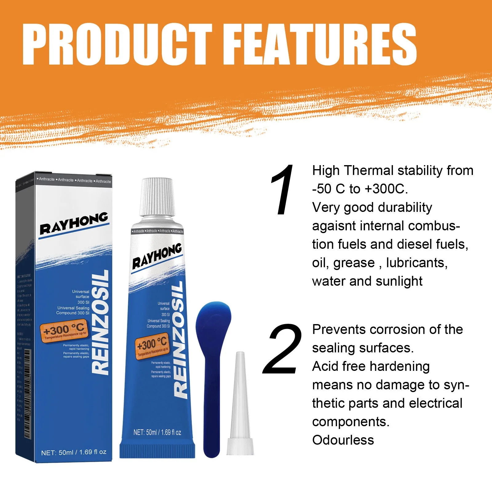 High Temp Resistant Engine Sealant Oil Pan Gasket Glue Oil Resistant Anti Vibration Auto Metal Repair Sealing Compound Liquid