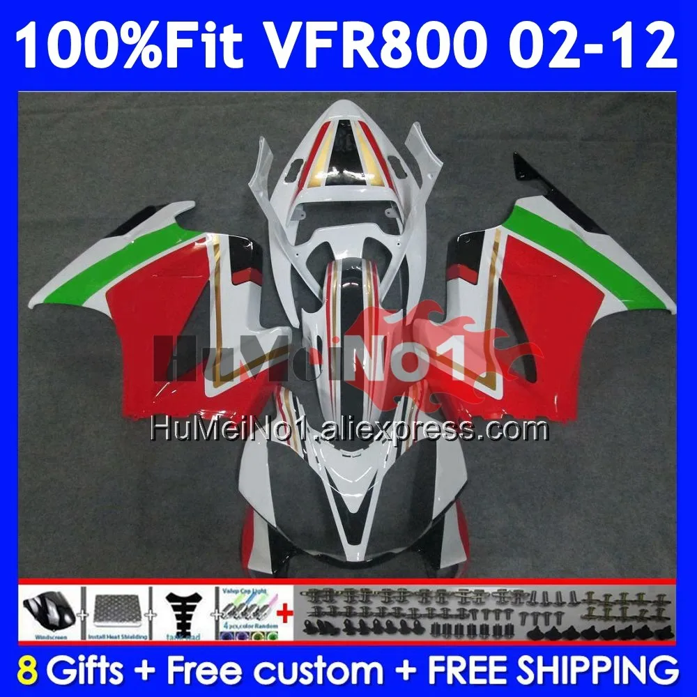 Red green Interceptor For HONDA VFR800 VFR 800RR 800 RR 2002 2003 04 2005 2006 2007 46No.11 VFR800RR 08 09 10 11 12 Fairings