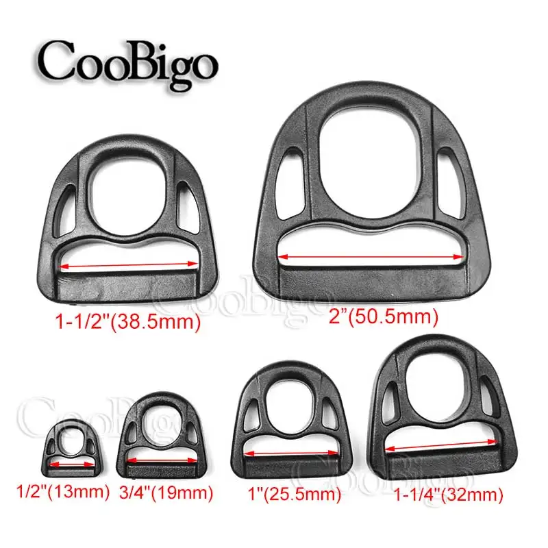 5pcs Outdoor Tactical Backpack Durable D-Ring Buckle Multiuse Plastic for Hooks Strap Webbing 13mm~50mm