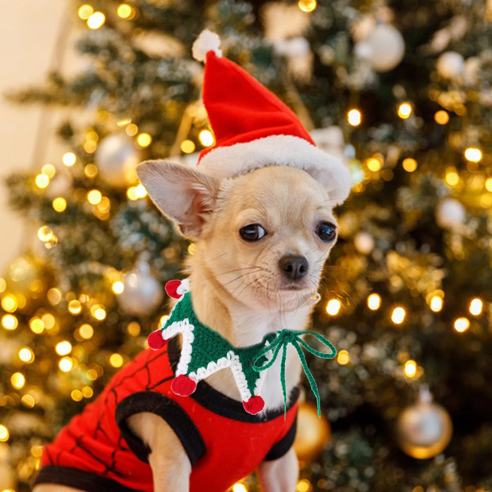 

Pet Scarf Cat Outfits Accessories Neck Warmer Knitted Decoration Polyester for Decorative