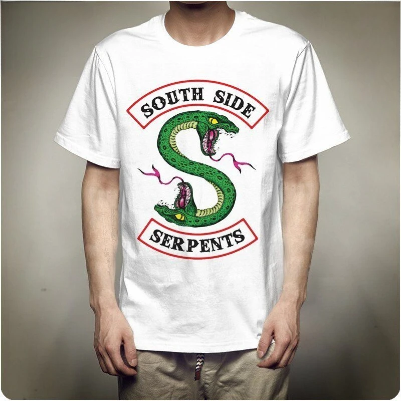 

Самая продаваемая футболка из чистого хлопка: мужская футболка с коротким рукавом от Riverdale с принтами по мотивам фильмов, подходящая как для мужчин, так и для женщин.