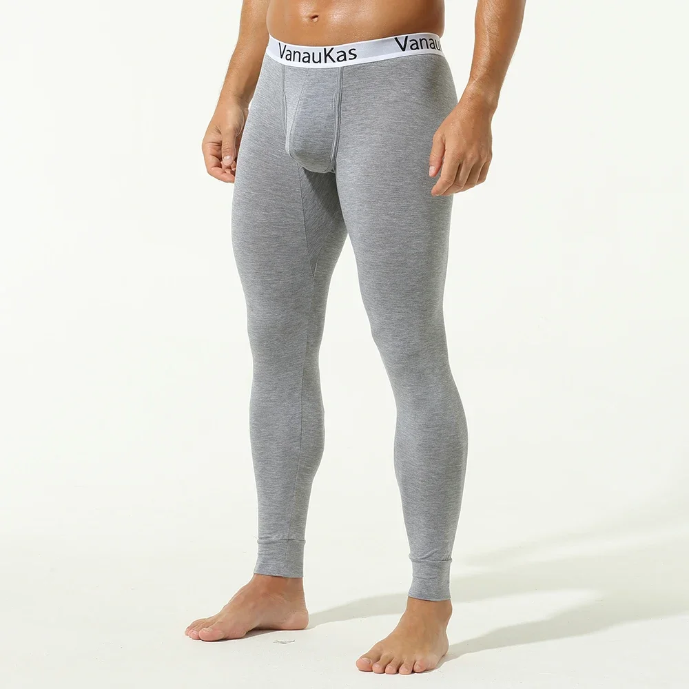 Men's Slim Fit Thermal Underwear Cotton Ankle Length for Winter Warmth Autumn Base Layer Pants