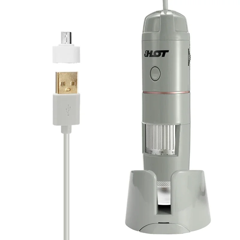 HT-B30S 5-200X Magnification Portable Hair & Scalp Microscope - 2MP HD Dermatoscope with OTG for Smartphones - Handheld Skin Ana