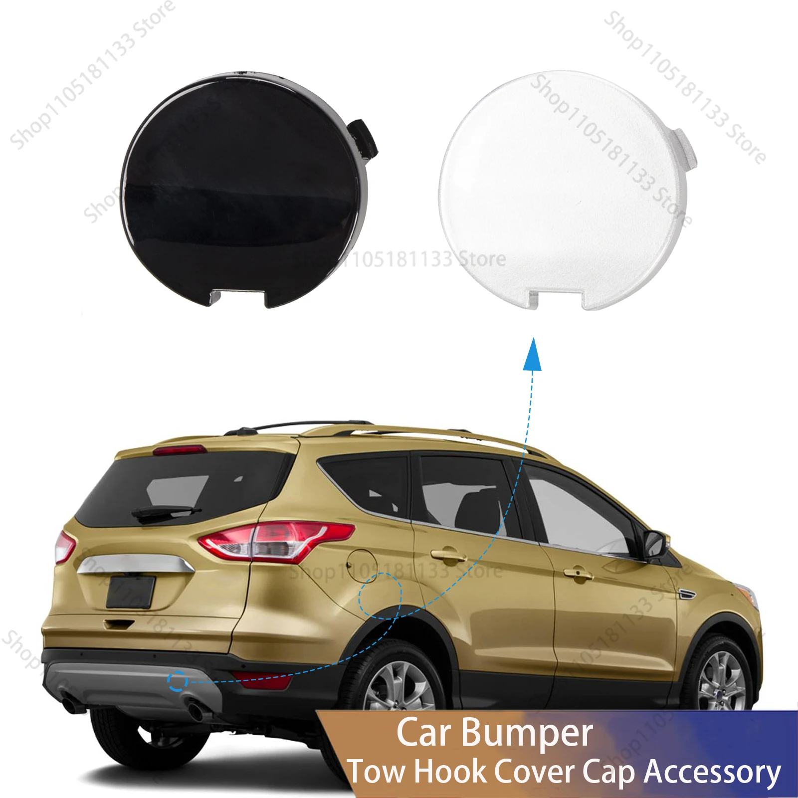 For Ford Escape Kuga 2013-2016 Rear Bumper Tow Hook Cover DV4517K922A Durable ABS Plastic Professional Installation Set