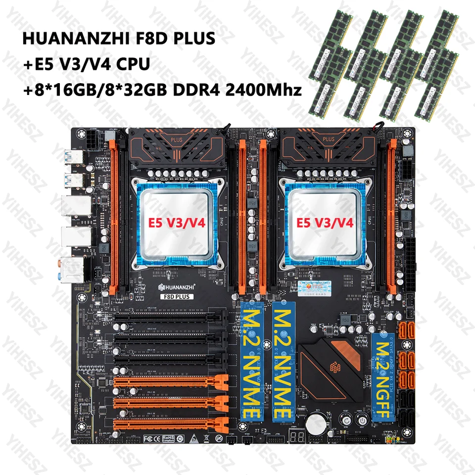 HUANANZHI X99 F8D PLUS LGA 2011-3 Motherboard with E5 V3/V4 CPU