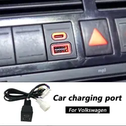 Car Charger Socket Red LED Dual USB Charge Adapter Mobile Phone Fast Charging Unit For VW Volkswagen Polo 2004-2009 accessories
