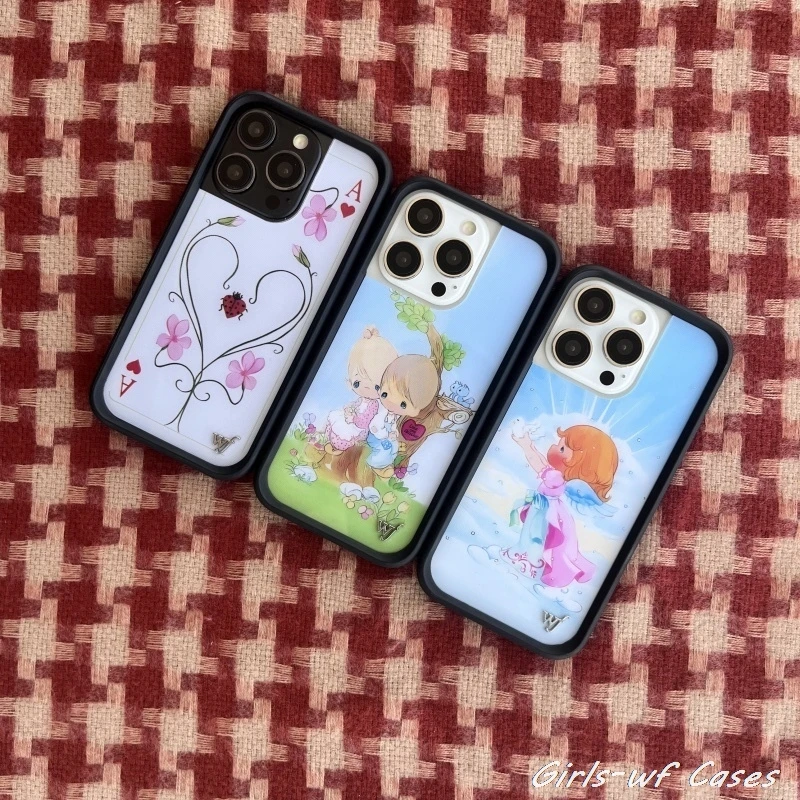 Funda de teléfono Wildflower Lila Moss Precious Moments para iPhone 12 13 14 15 16 17 Pro Max Plus air WILDFLOWER WF Sakura cherub