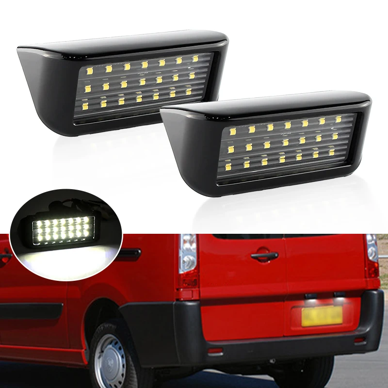 2PCS For Toyota Proace MK1 MK2 Box Estate Van Verso LED Licence Number Plate Light Canbus For Fiat Scudo SU001A1285 9658461780