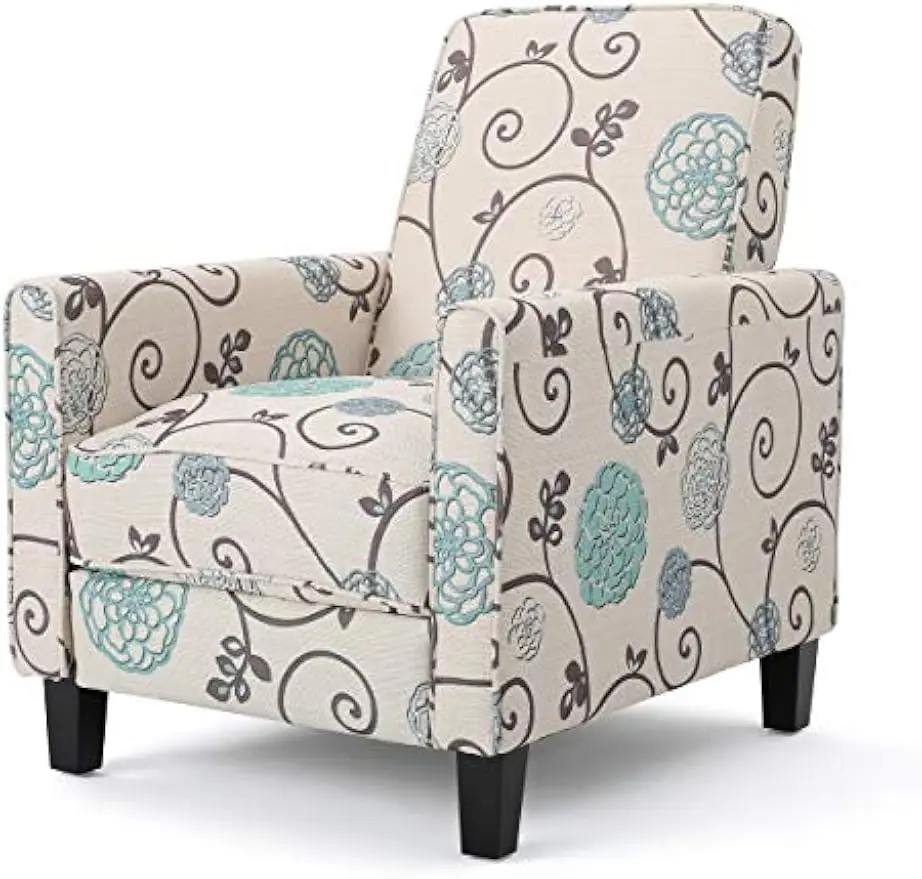 

Christopher Knight Home Dufour White and Blue Floral Fabric Recliner 26.75D x 34W x 36.25H in
