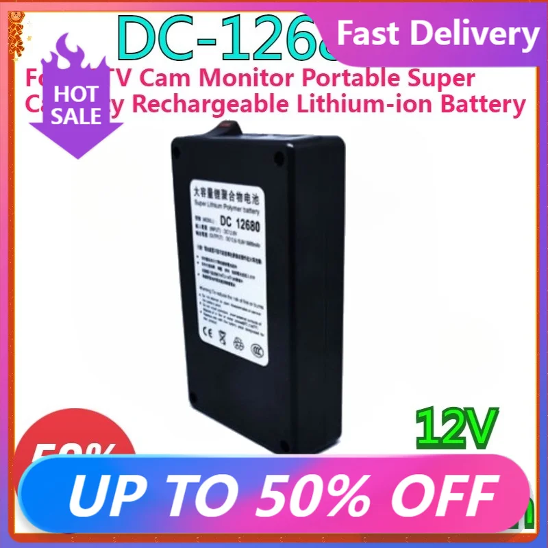 

New High-quality for CCTV Cam Monitor Portable Super Capacity Rechargeable Lithium-ion Battery Pack DC 12V 6800mAh US Plug