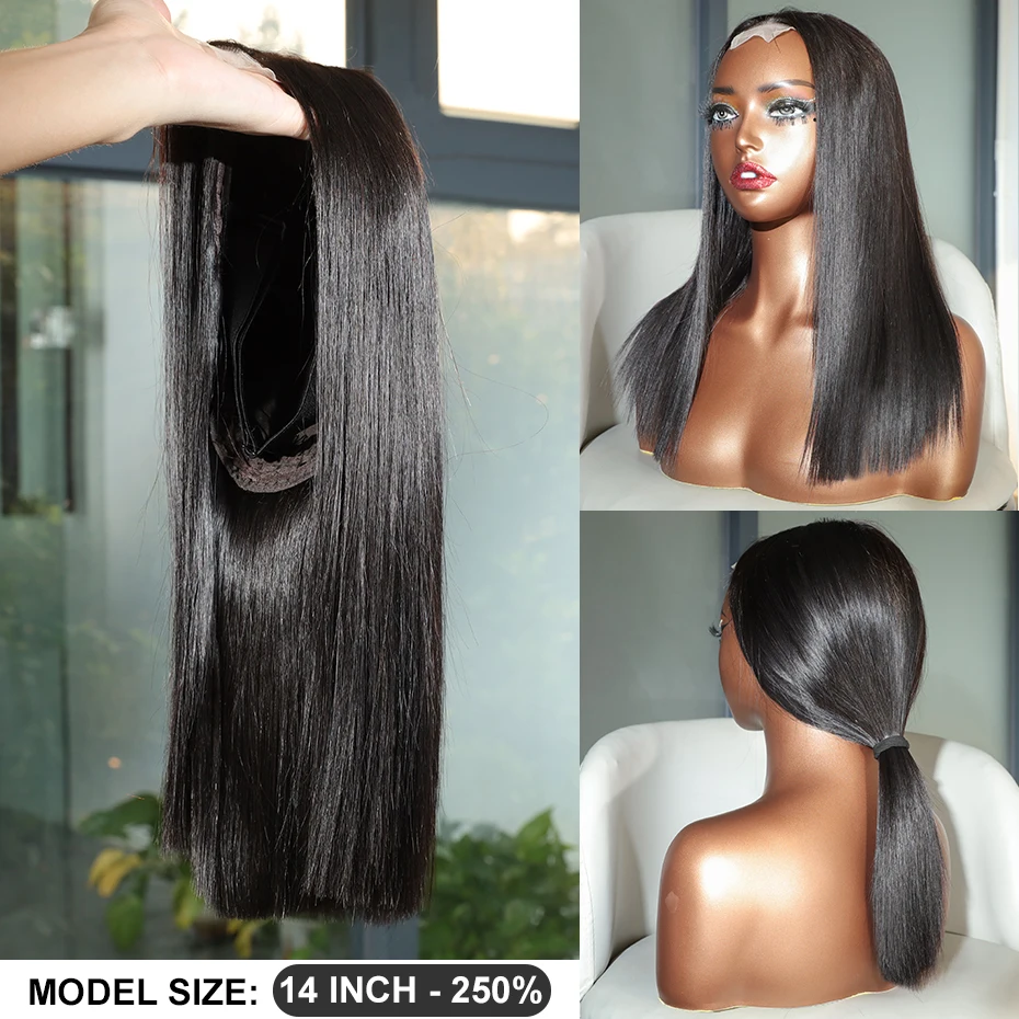 100% Human Hair Wig Glueless 2x6 Lace Kim K Closure Wig Lace Front Wigs for Women Bone Straight Deep Middle Part Wear Go Urban