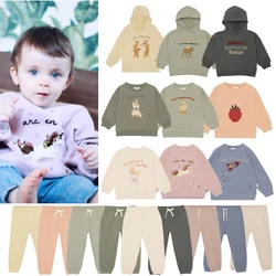 New Children Clothes Set Kid Unicorns Hoodie Baby Clothing Girl Cute Cotton Sweatshirt Boy Cartoon Embroidery Sweatshirt 2-9Y