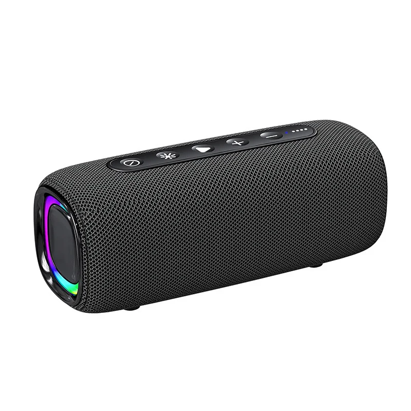 

Top Selling 10 Hours Playtime BT 5.3 RGB Light Speakers Outdoor Sports Waterproof Portable Subwoofer TWS Wireless Speaker