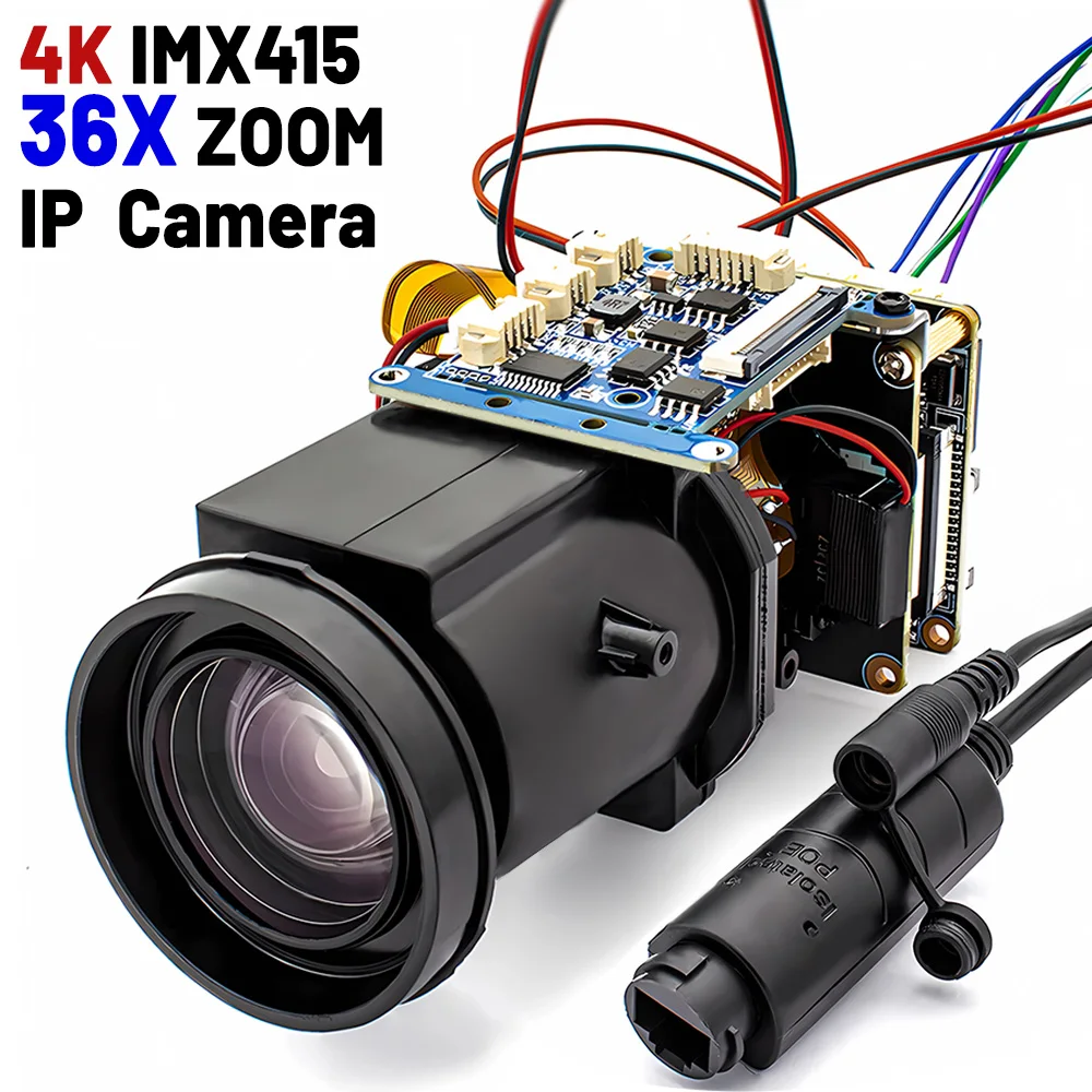 36X Optical Zoom Camera IMX415 CMOS Auto Focus 8MP 4K POE IP Camera Module CCTV Varifocal Onvif RTSP H.265 Security Camera