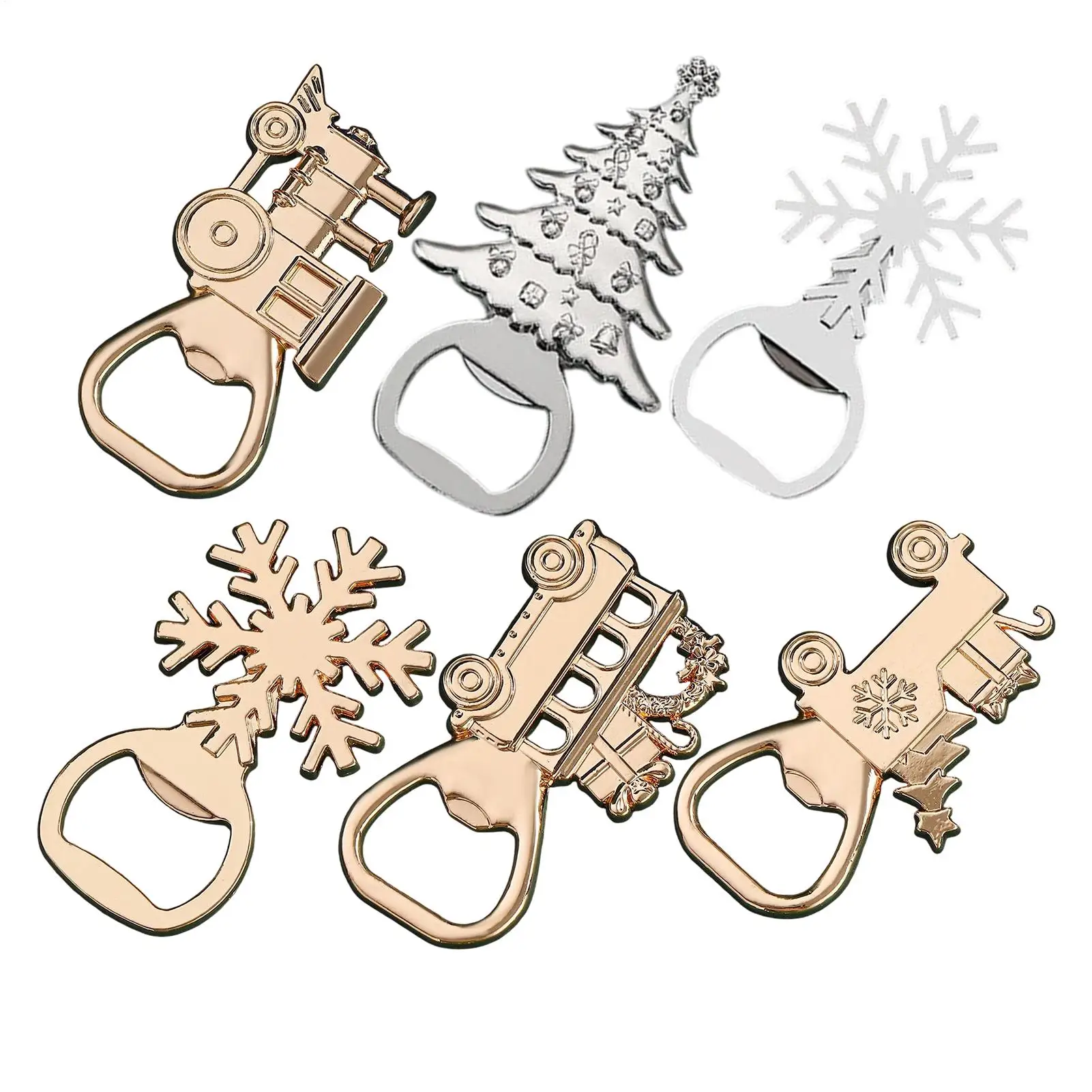 Bottle Opener Zinc Alloy Ergonomic Christmas Theme Tool Jar Opener For Wedding Bartender Bar Home Favors Women Men Senior Party