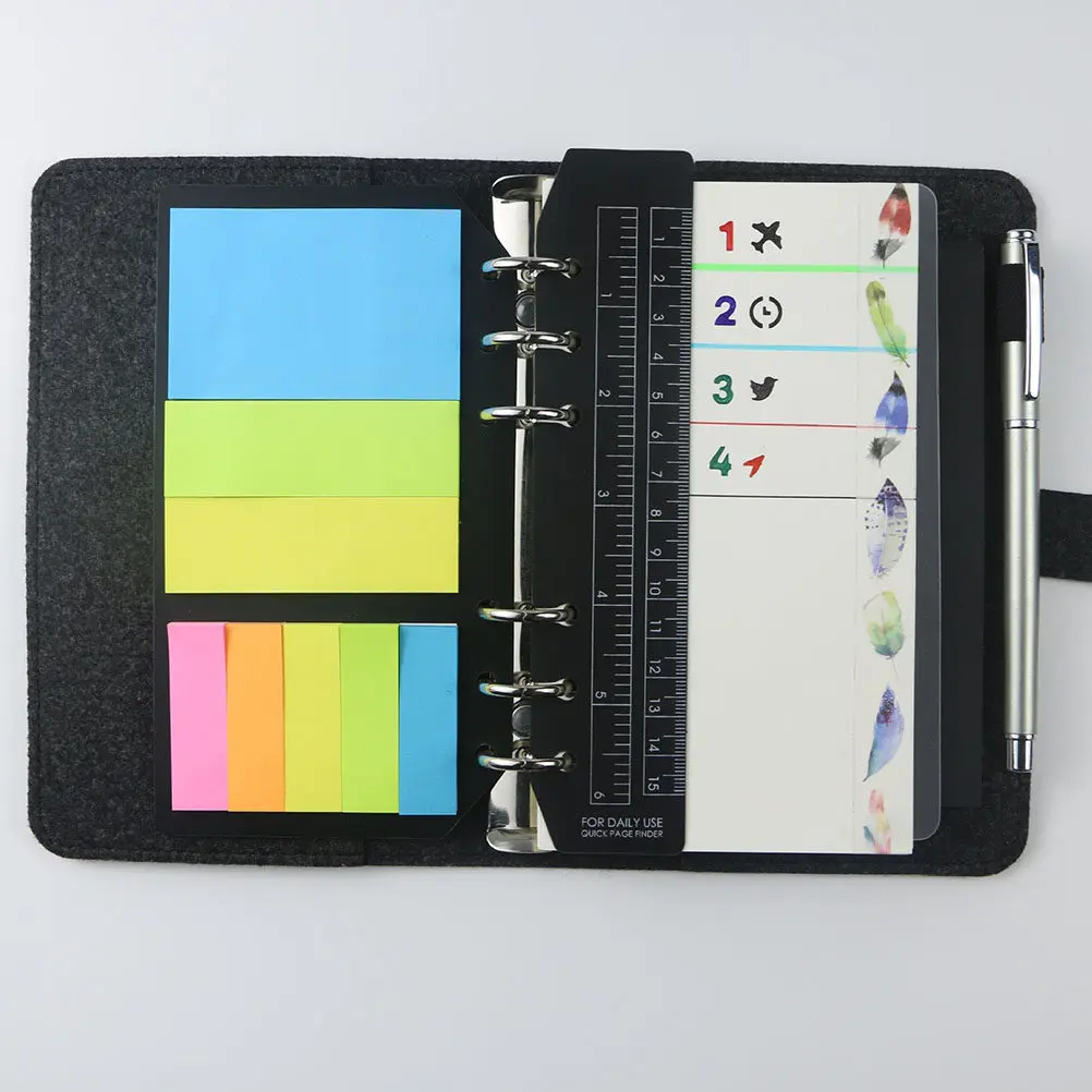

3Pcs PVC Separator Ruler for Books Notebooks Finder Lightweight Thin Transparent Ruler Fits 6-Hole Binder A5 A6 A7