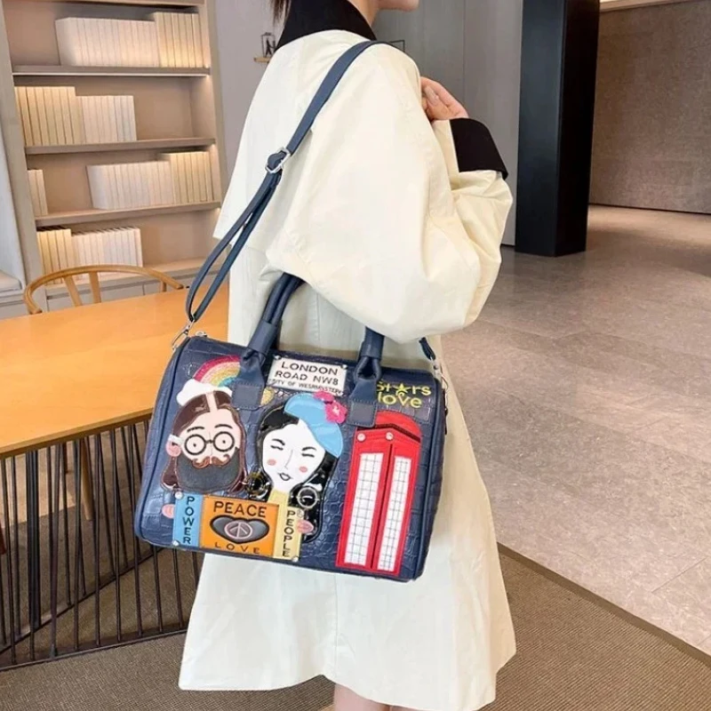 

Fashion PU Zipper Large Capacity Sweet Women's Shoulder Bags 2026 High Quality Design Three-dimensional Decoration Crossbody Bag