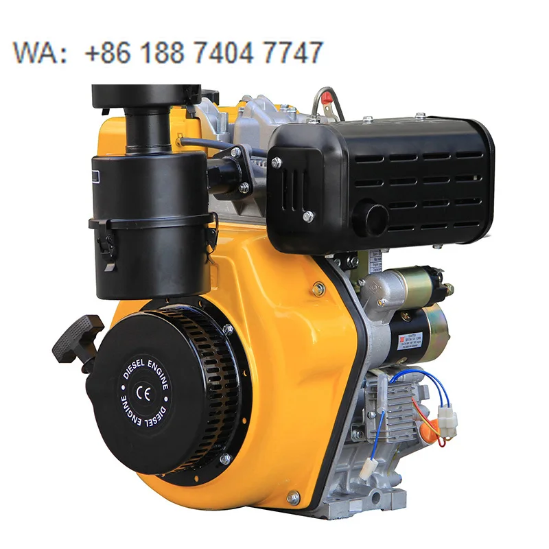 

HR192FBE 8kW 4-Stroke Single Cylinder Diesel Engine Air-Cooled Electric Start Machinery Oil Bath Air Filter Thread Shaft