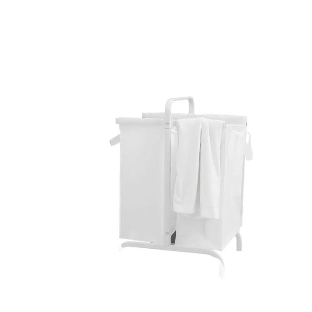 

2-Tier Laundry Hamper 110L Large Oxford Clothes Basket Sorter with, Lid and Sorting Cards for Clothes & Toys Storage,White