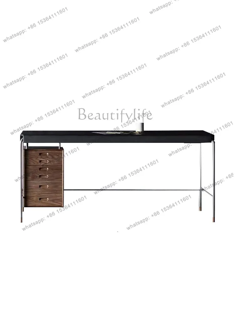 

LS Bauhaus desk stainless steel industrial retro style designer with locker desk