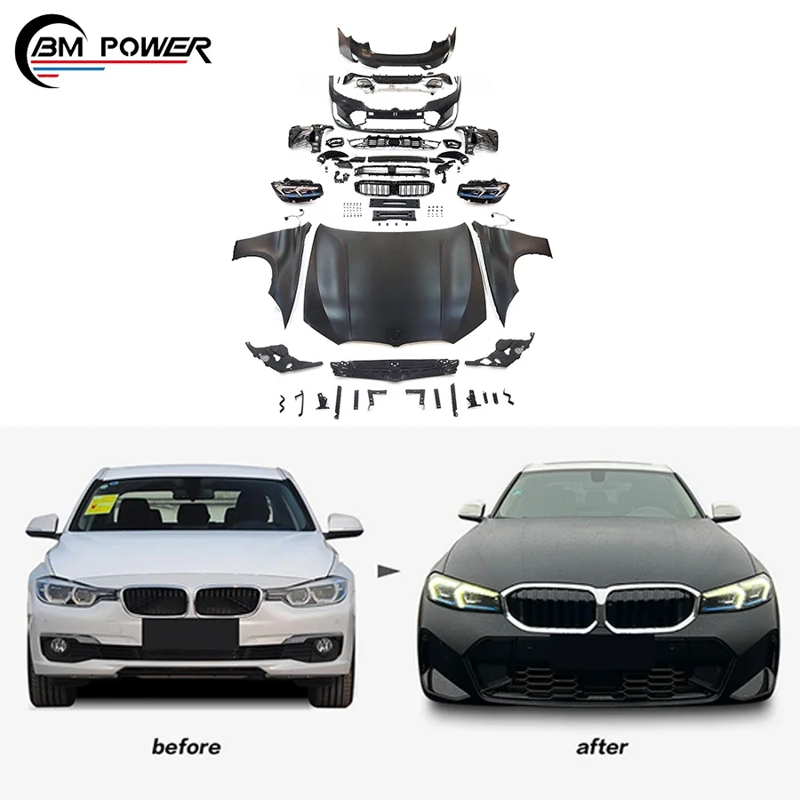 

3 SERIES F30 UPGRADE NEW G20 LCI STYLE BODY KIT 2013-2018 320i 325i HEAD LIGHTS BUMPER FENDER HOOD LIP 3S MODIFY FACELIFT KIT