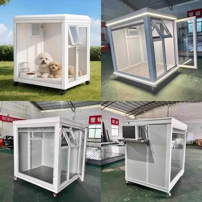 Custom Aluminum Pet Sunroom with Mosquito Net AC Sliding Doors Windows Waterproof Outdoor House for Dogs and Puppies