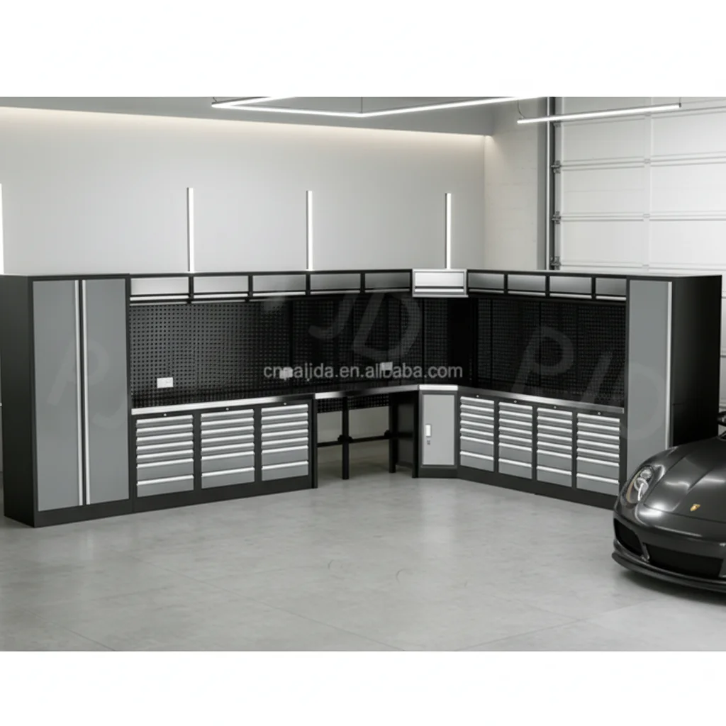 Customizable OEM Heavy-Duty Steel Garage Workstation 10-Drawer Tall Workshop Cabinet Workbench Fixed Casters 3-Year
