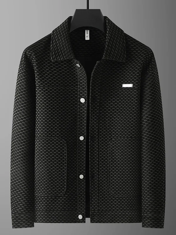 

Мужская повседневная клетчатая куртка больших размеров свободного кроя с воротником, деловая верхняя одежда, модная городская модель из полиэстера с длинными рукавами для осени