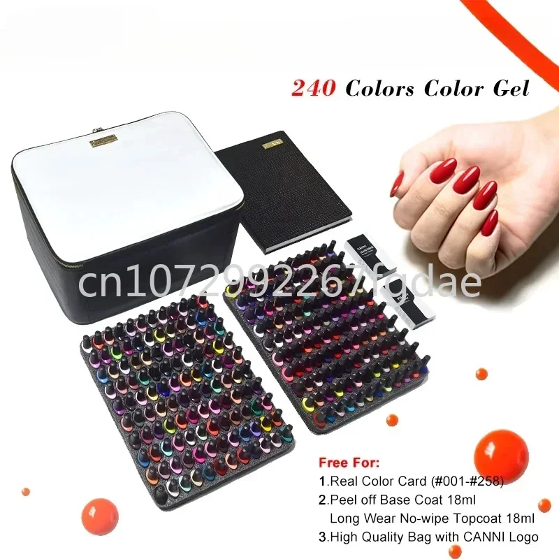 240 Color Full Set of Enamel Nail Polish Gel Set High-quality Nail Art Immersion Led Ultraviolet Nail Polish Primer Bag