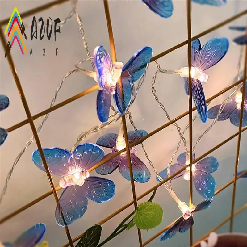 

A20F-4PCS 1M 10LED Butterfly Fairy Light Strings Garland Girls Butterfly Brithday Party Wedding Home Decorations Kids Gift
