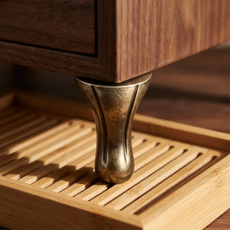4Pcs Zinc Alloy Vintage Curved Furniture Legs,Antique Bronze Cabinet Feet for Nightstand Coffee Table TV Stand Dresser