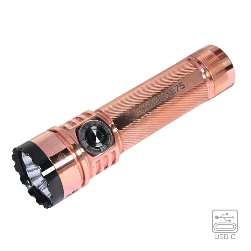 ACEBEAM E75 Quad-Core LED-zaklamp USB C oplaadbare zaklamp met 21700 batterij 4500LM 260M zaklampen Krachtige verdedigingsflitser
