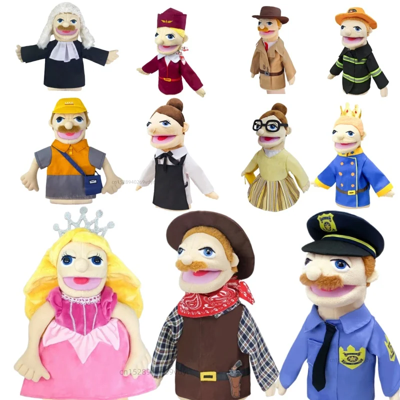 18 Kinds of professional Stuffed Toy Police Doctors Postal Worker Cospaly Plush Doll Educational Baby Kawaii Hand Puppet Gifts