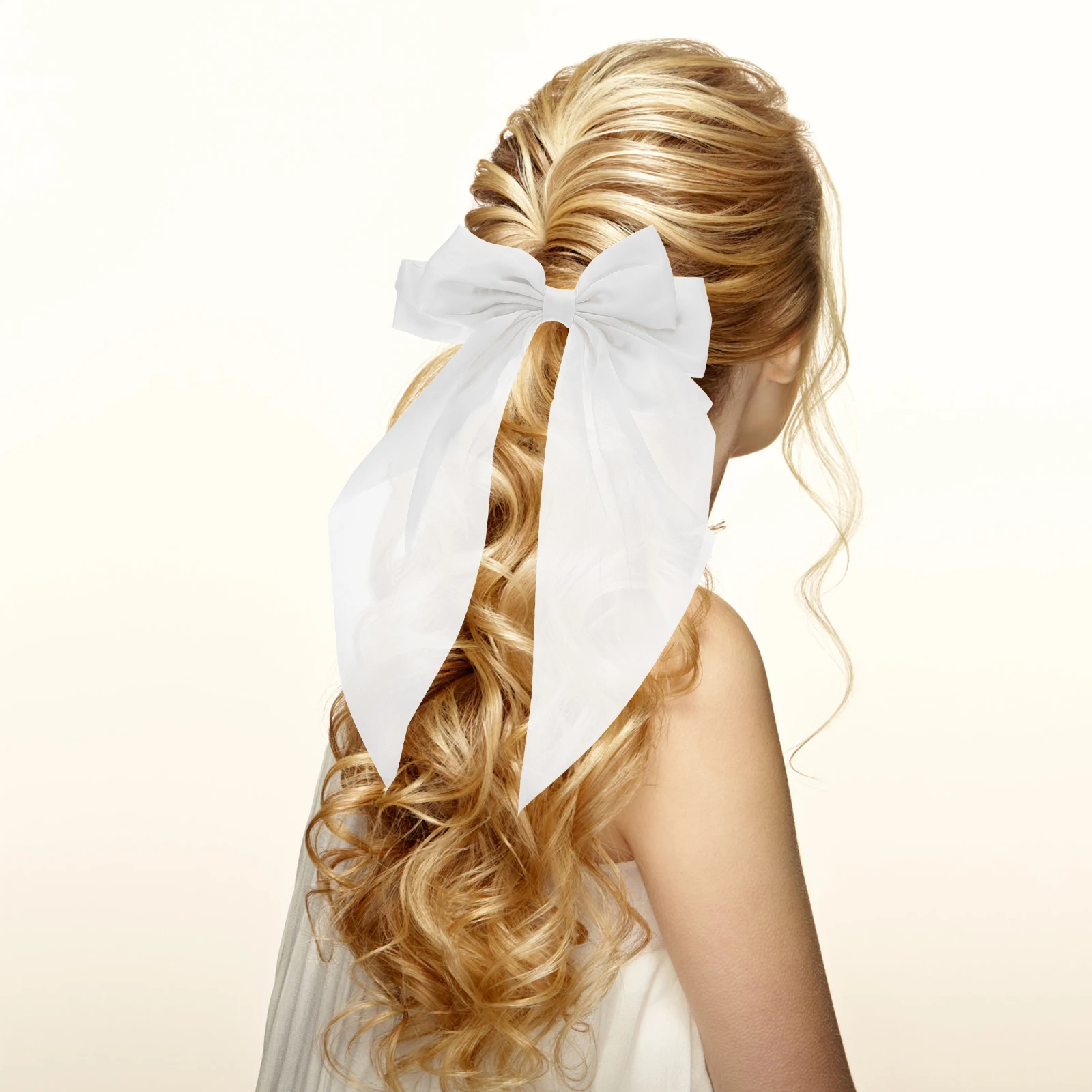 

2pcs Bow Hair Clip Hairpins Bowknot Large French Back Clips for Thick Thin Curly Straight Hair Accessories Elegant Colorful