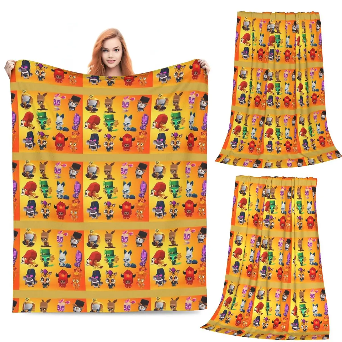 

Zooba Battle Arena Blankets Flannel Sofa Throw Blanket Warm Throw Blankets for Home Bedroom Office Throws Bedspread Quilt
