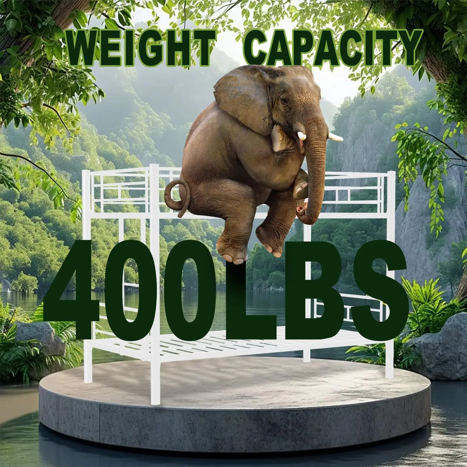 سرير مرتفع معدني قوي للأولاد والبنات ، ثنائي فوق ، للخدمة الشاقة ، سلالم جانبية ، توفير مساحة ، لا حاجة إلى زنبرك