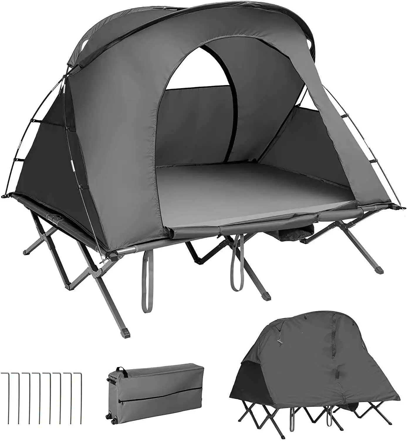 

China Manufacturer Large Waterproof Camping Tent Cabin Tent Cot Instant Setup Family Camping Tent With Sun Shade Bed