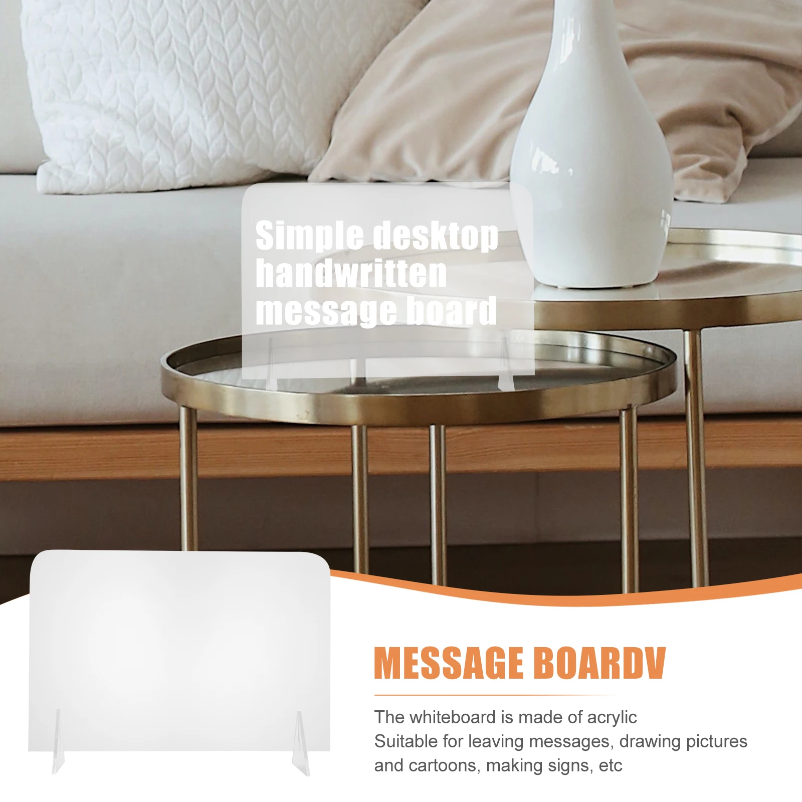 

5Pcs Elegant Transparent Acrylic Whiteboards Simple Writing Boards for Multiple Places Transparent Whiteboards