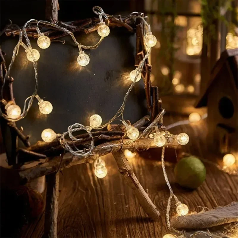 LED Bubble Ball String Lights USB/Battery Operated Indoor Fairy Light for Wedding Holidays New Year 2026 Decorations10/20/40LED