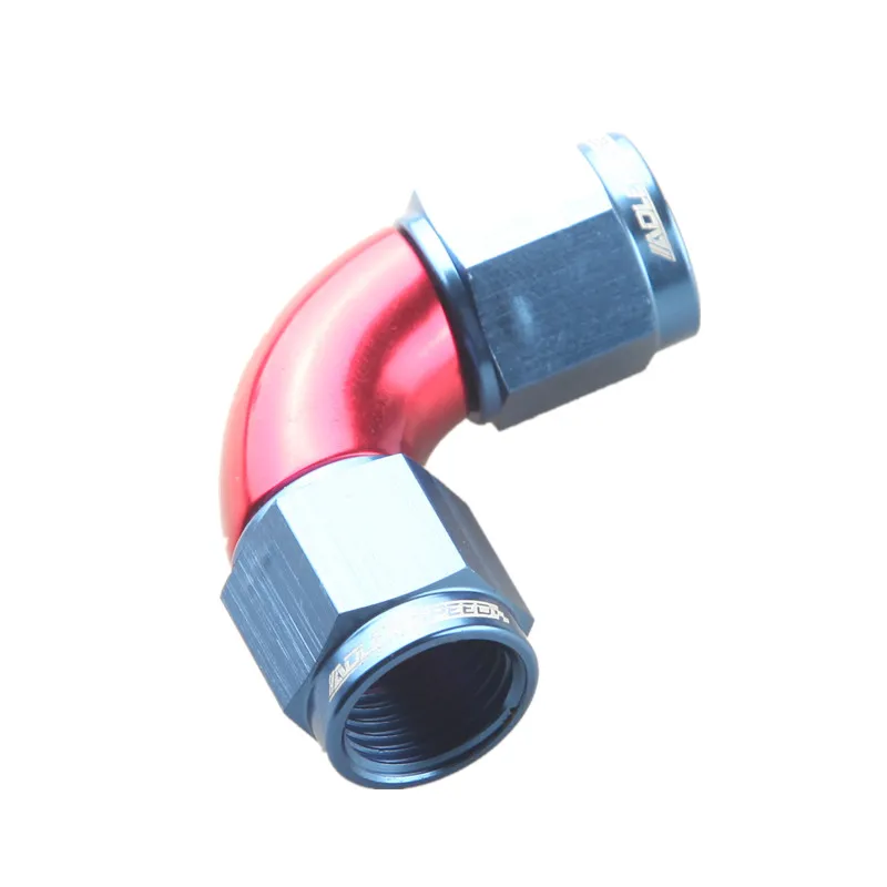 ADLERSPEED 90 Degree AN4 AN6 AN8 AN10 AN12Female To AN Female Full Flow Adapter Aluminum Black