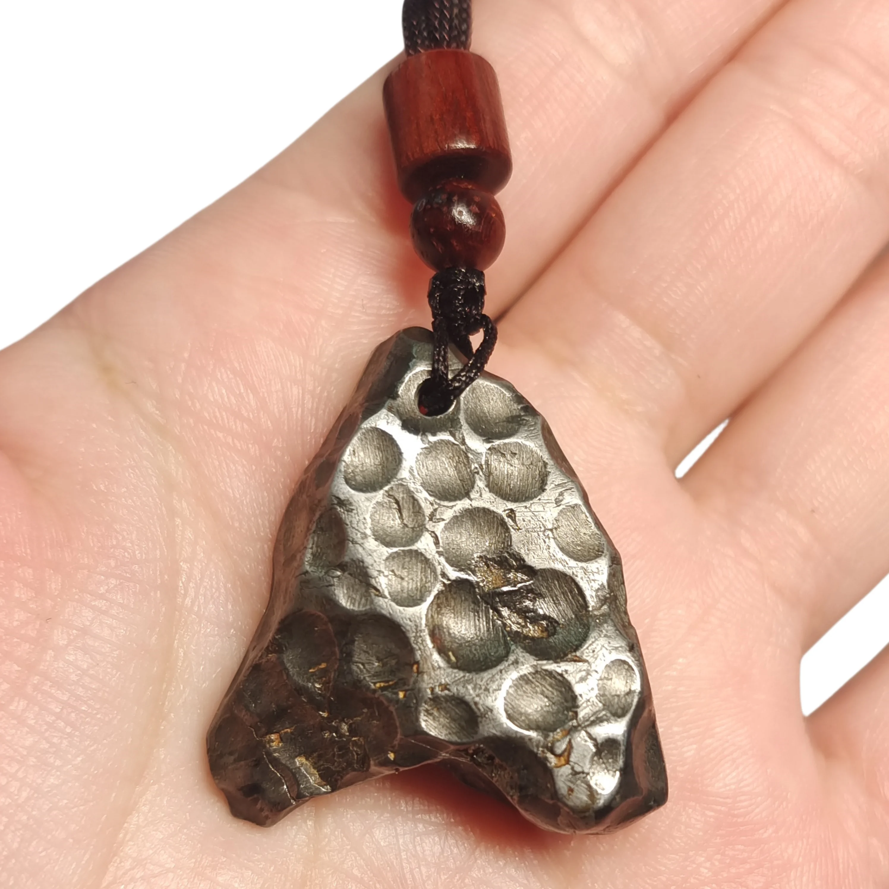 47.4g Muonionalusta meteorite Hand carving pendant Natural iron meteorite pendant Meteorite slice Handmade jewelry-LK170