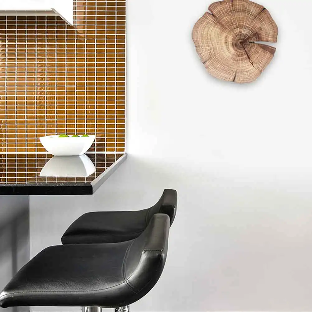 

1Pcs Silent Retro Wall Clock Light Brown Design Decorative Hanging Wall Clock for Home Office Living Room Restaurant