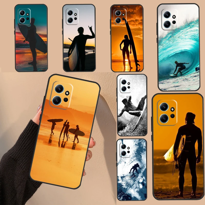 Surfer Surf Hang Loose Shak Case For Xiaomi Redmi Note 12 Pro 8 9 10 11 Pro 12S 10S 11S 9S Redmi 12C 10A 9C 10C Cover