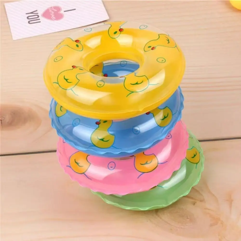 

PVC Dollhouse Miniature Swimming Ring Yellow Duck Inflatable Mini Rings Swimming Toy DIY Dolls Accessories